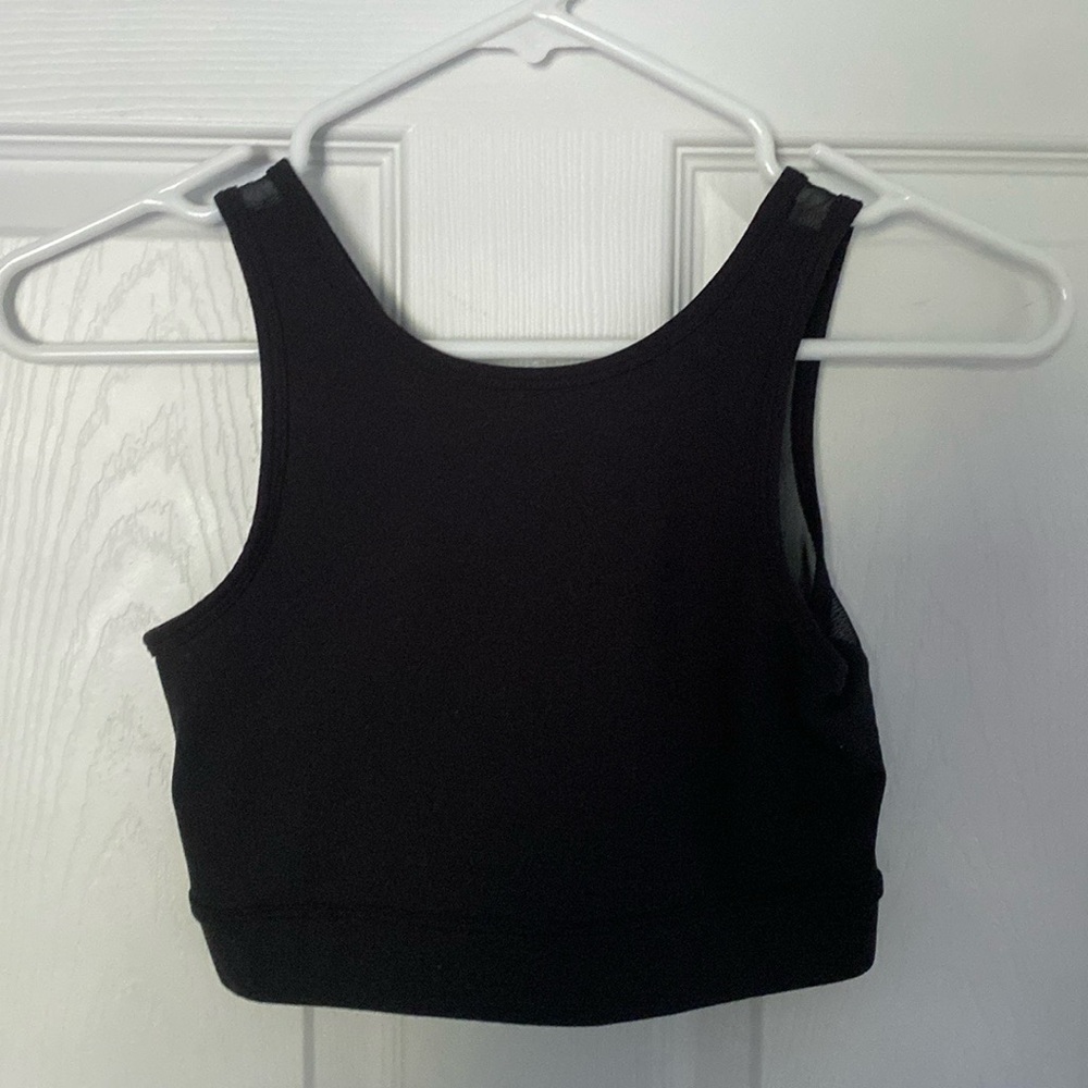 Sheer cross back sports bra